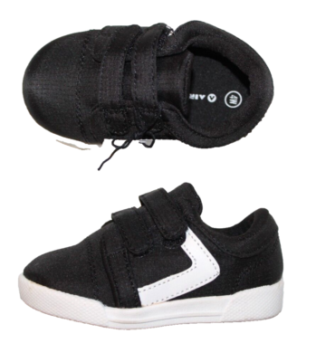 Airwalk Boys' Toddler Rieder Black Canvas Double Strap Sneakers