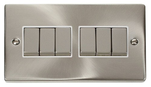 Click Deco Satin Chrome White Insert Socket & Switches Range - Picture 11 of 44