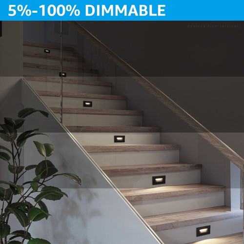 6-Pack 5CCT 120V LED Stair Lights Indoor Outdoor, 150LM 5%-100% Dimmable - Picture 6 of 15