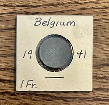 1941 Belgium 1 Franc Zinc WWII French Coin
