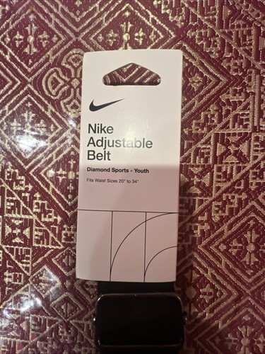 Brand New Official Nike Youth Baseball Belt 2.0 Black Fits Waist Size 20” to 34” - Picture 3 of 16
