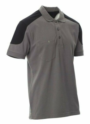 STARKE GRÖßEN HERREN POLOSHIRT HERREN BAUMWOLLE ZWEIFARBIG MIT TASCHE KEIN MAXFORT gri