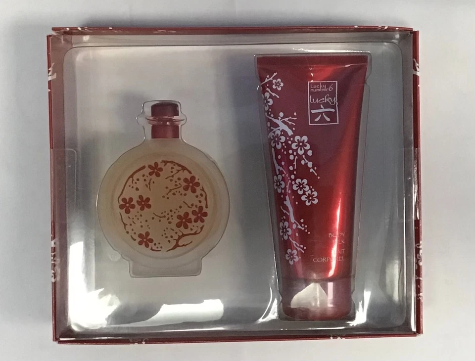 Lucky Number 6 2 piezas set de regalo 3,4 oz perfume EDP + leche corporal 6,7 oz mujeres Foto 2 de 2