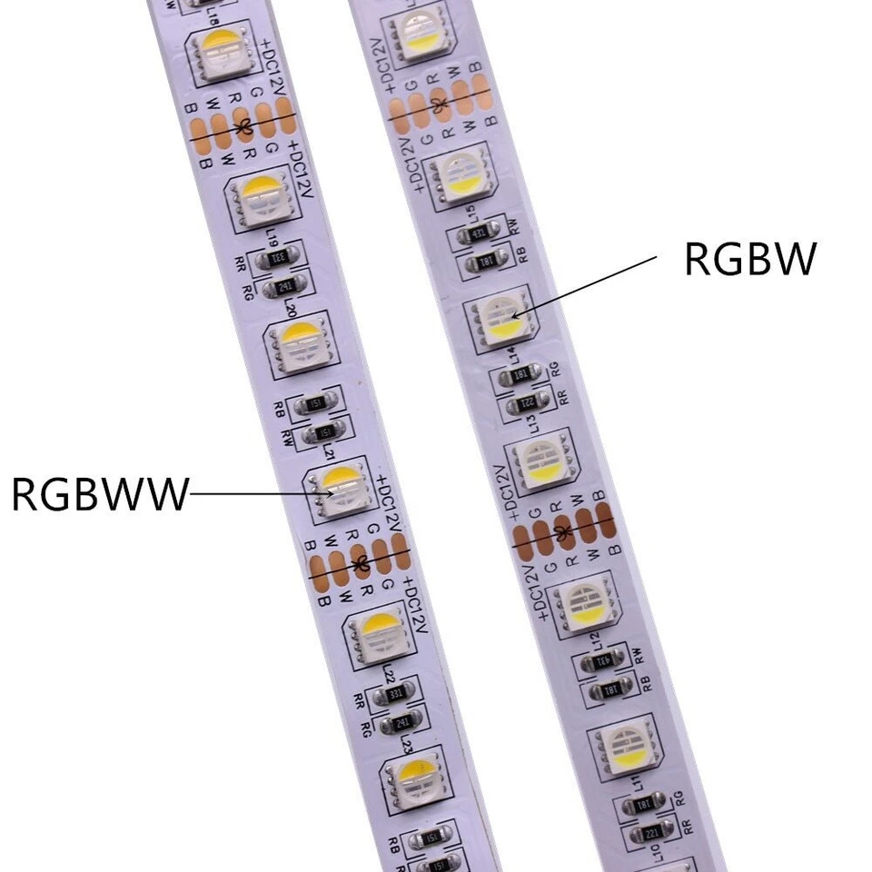 5m RGBCCT LED Strip 5050 12/24V 4 in1 5 in1 Chips RGB+W 60 LEDs/m RGBW RGBWW - Image 4 of 4