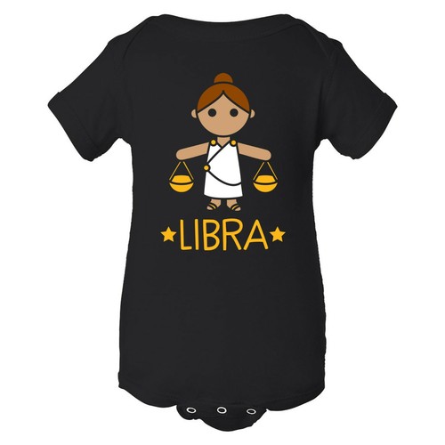 Cartoon Astrology Libra - The Scales Birthday Horoscope Infant Creeper Bodysuit - Picture 7 of 18