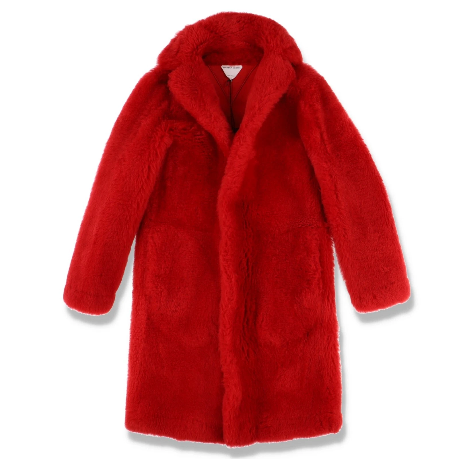 Cappotto shearling orsacchiotto rosso Bottega Veneta 34 (FR 32 XXS) vestibilità rilassata