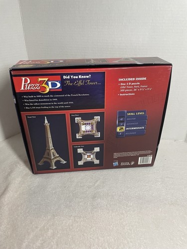 Wrebbit PUZZ 3D Puzzle EIFFEL TOWER Paris France 300pc 24" Ages 12+ - Picture 3 of 3