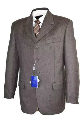 Giacca Blazer da uomo Pura Lana elegante 52 invernale Classica 3 Bottoni marrone - Foto 11 di 12
