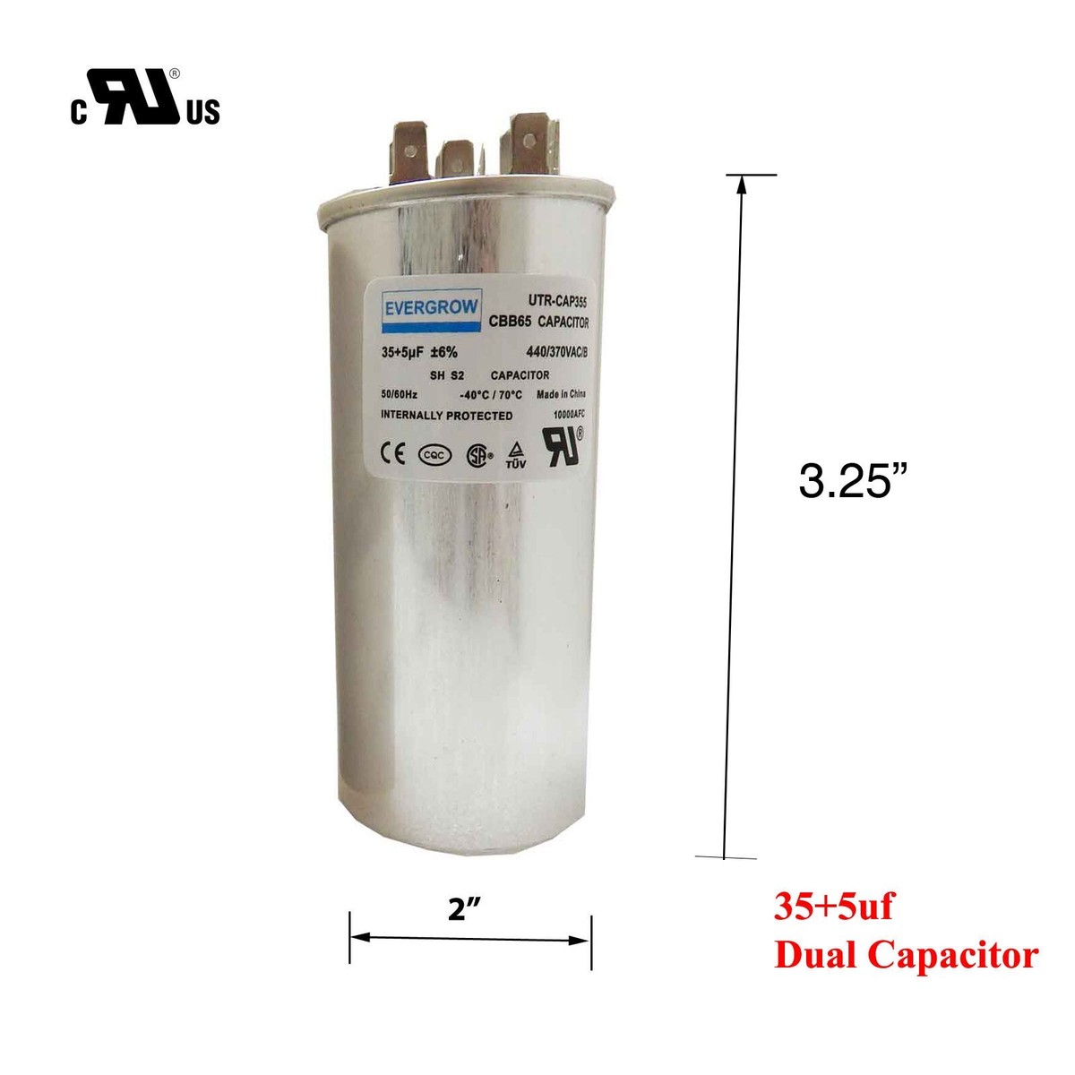 その他 BMG 35+5 uF MFD Motor Dual Run Capacitor for Carrier Goodman Air