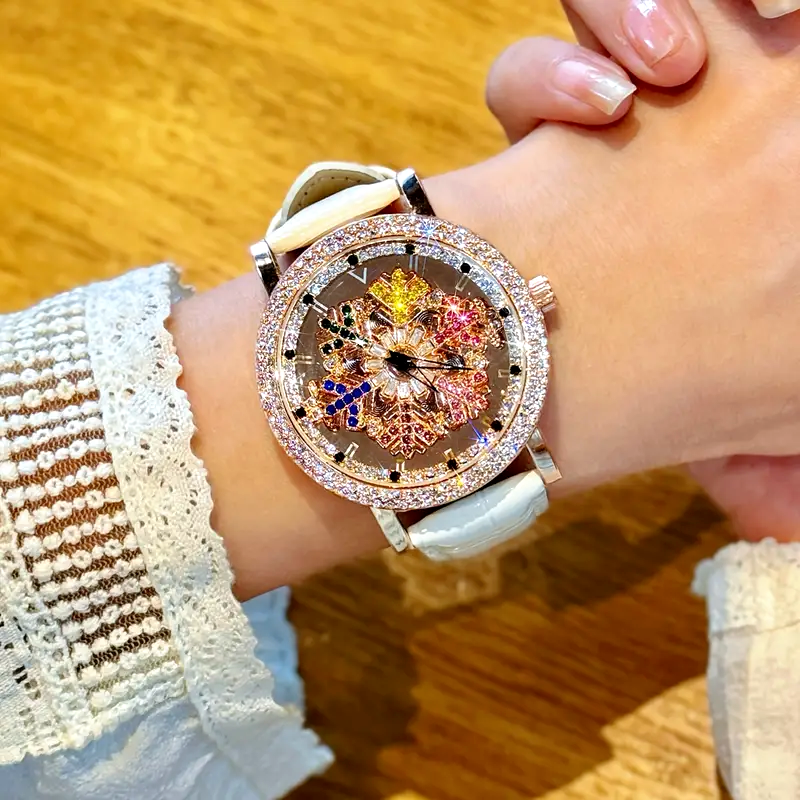 Crystal Rhinestone Diamond Fashion Watch Quartz Waterproof Bling Bracelet Strap MORESEC under $5 Ladies Rhinestone WatchGypsophila Diamond  main image 4