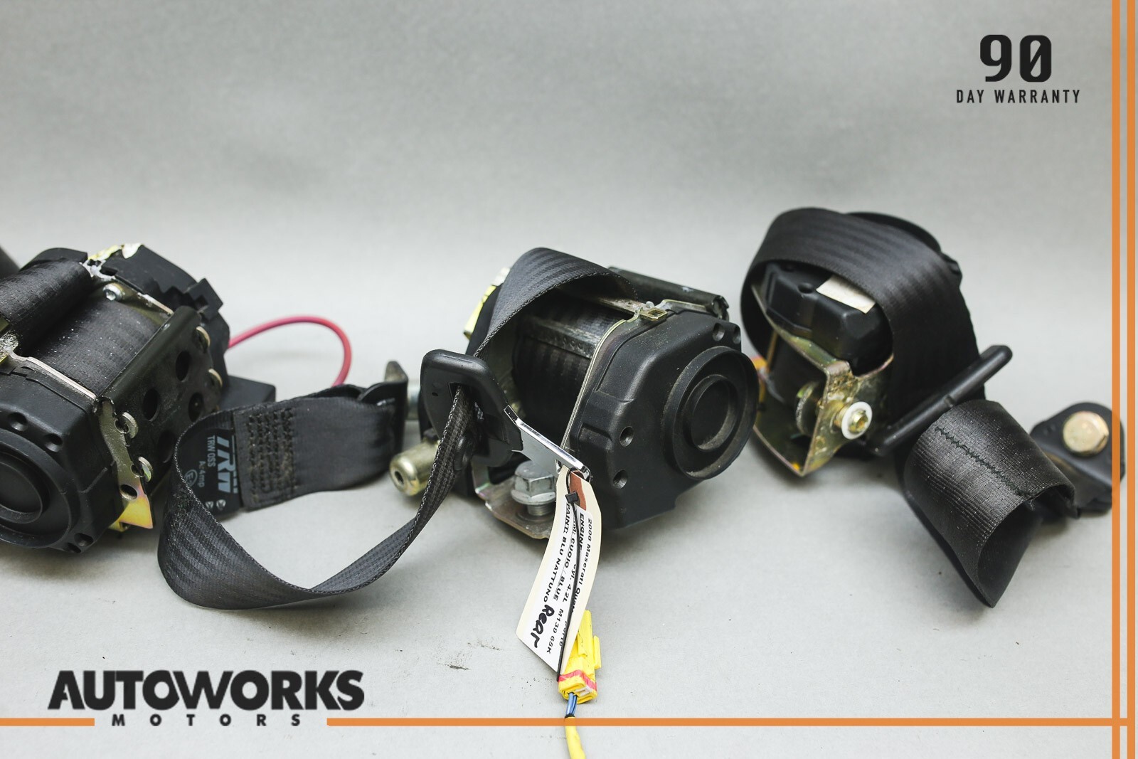 05-08 Maserati Quattroporte M139 Rear Center Left & Right Seatbelt Set of 3 OEM