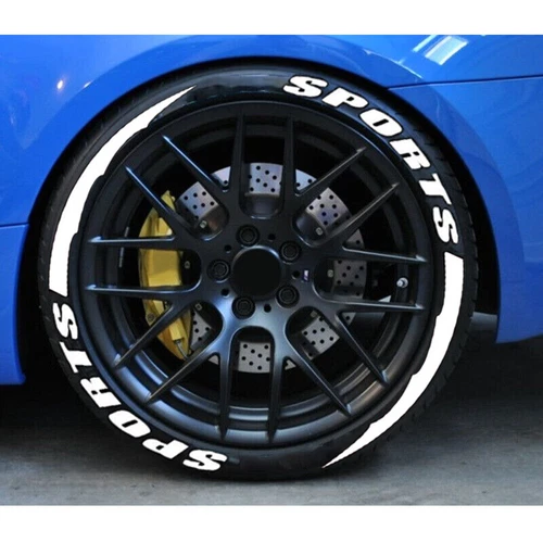 Permanent Tire Lettering Sticker SPORTS 1.06'' 14''-22'' Wheel 8 Sets Waterproof - Bild 2 von 5