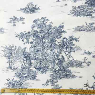 Tessuto Toile De Jouy Al Metro - 100% Cotone | Altezza 180cm | Made In Italy | Colore Rosso Granata