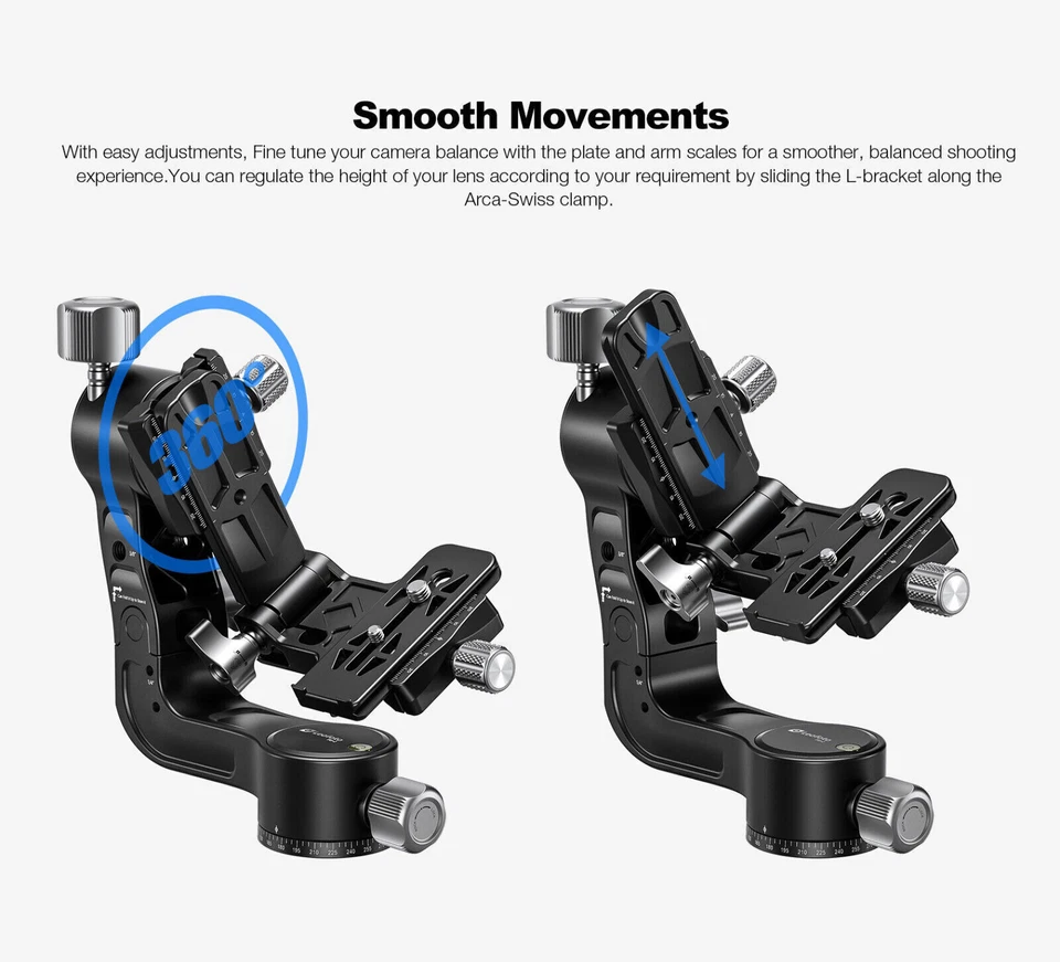 Leofoto PG-2 Folding Gimbal Head Tripod Head for Camera & Lens | Arca Compatible - Image 4 of 4