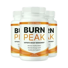 3-Pack Burn Peak Capsules, BurnPeak Weight Management Support - 180 Capsules