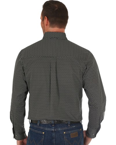 Wrangler Men's Geo Print Performance Long Sleeve Button Down Western Shirt - - Picture 2 of 2
