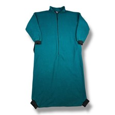 Vtg Early Winter Fleece Pajama Bodysuit USA Made Camping 80s 90s Teal One Piece