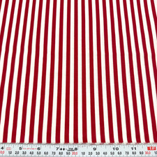 Red White Striped Unbranded Cotton Fabric Remnant 10" x 44"