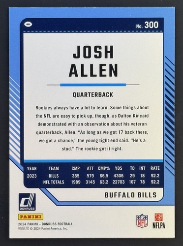 2024 Panini Donruss - Josh Allen #300 - Bild 2 von 2
