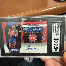 AUSAR THOMPSON 2023-24 PRIZM FAST BREAK ROOKIE RED RC AUTO /75🔥📈SGC 9.5/10🔥