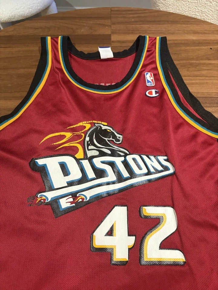 Camiseta deportiva rara vintage Champion Jerry Stackhouse Detroit Pistons talla 48 Foto 2 de 4