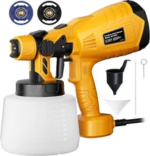 700W HVLP Paint Sprayer 2 Nozzles 3 Patterns for Furniture Cabinets Fence DIY