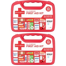 2 PACK  All-Purpose Portable Compact Emergency First Aid Kit with 320 pieces