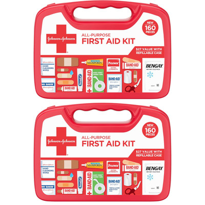 2 PACK  All-Purpose Portable Compact Emergency First Aid Kit with 320 pieces