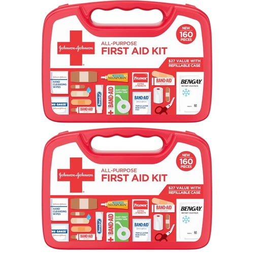 2 PACK  All-Purpose Portable Compact Emergency First Aid Kit with 320 pieces