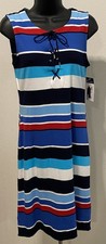 Chaps Tailor Bay Womens Size SP Dress Block Colors Sleeveless