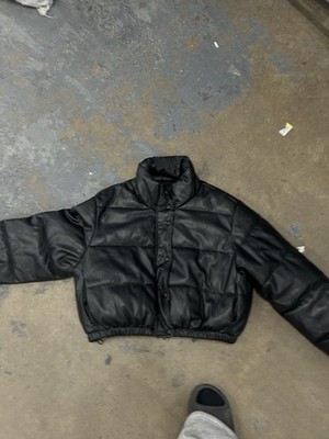 ZARA Black Faux Leather puffer for jacket for women | eBay