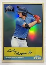 2026 LEAF METAL BASEBALL CADEN BOGENPOHL #4/8 1950 LEAF PLATINUM PRISMATIC AUTO