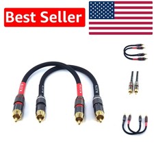 Compact 6IN RCA Audio Cables - High-Fidelity Sound for Home Theaters - 2-Pack