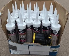 DAP 100% Silicone White Kitchen & Bath LOT of 27 & Caulk Gun NEW