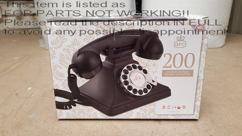 NIEKOMPLETNY! GPO 200 Retro Vintage Obrotowa tarcza Telefon Klasyczny Bakelit Czarny M - Zdjęcie 18 z 18