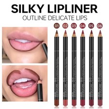 Silky Lip Liner Pencil Shea Butter Jojoba Smooth Contour 6 Shades Makeup Beauty