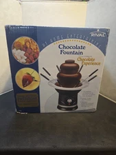 RIVAL Chocolate Fondue Multi-Tier Fountain 8 Skewers 2lb Capacity #CFF4 - EUC