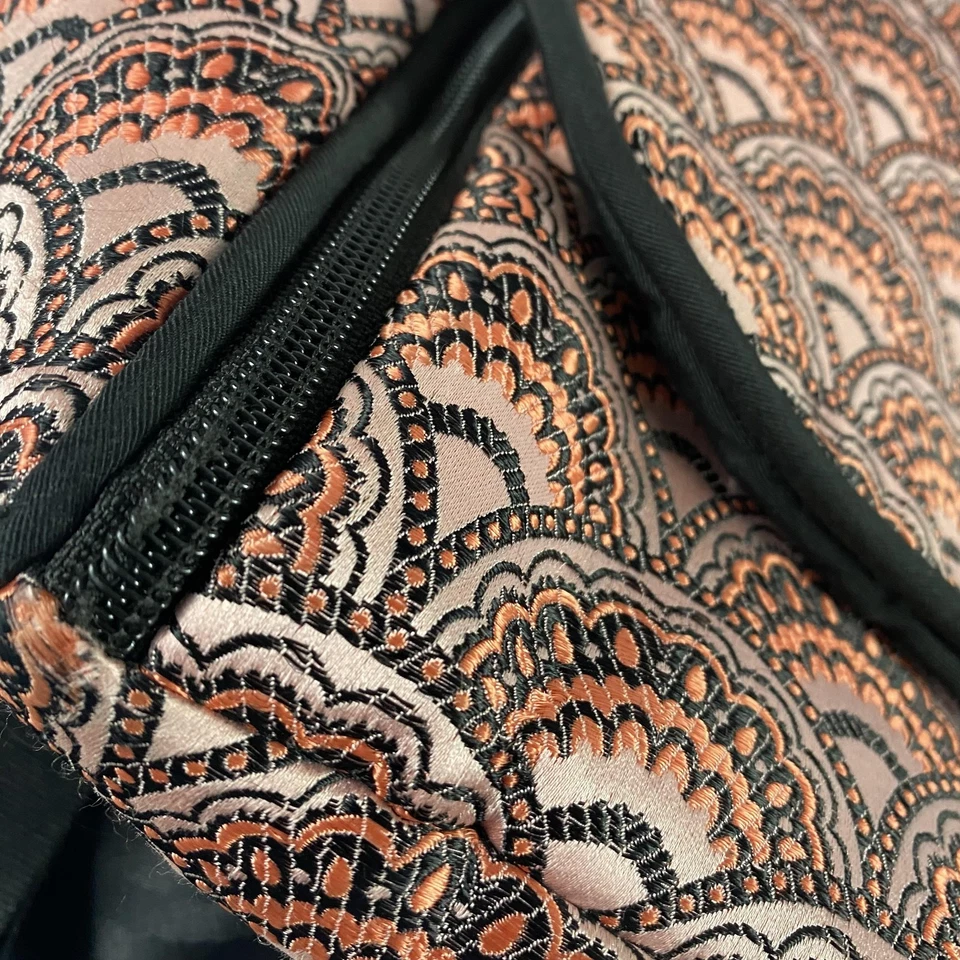 Petunia Pickle Bottom Boxy Backpack Diaper Bag Pink Black Print Changing Pad - Image 3 of 4