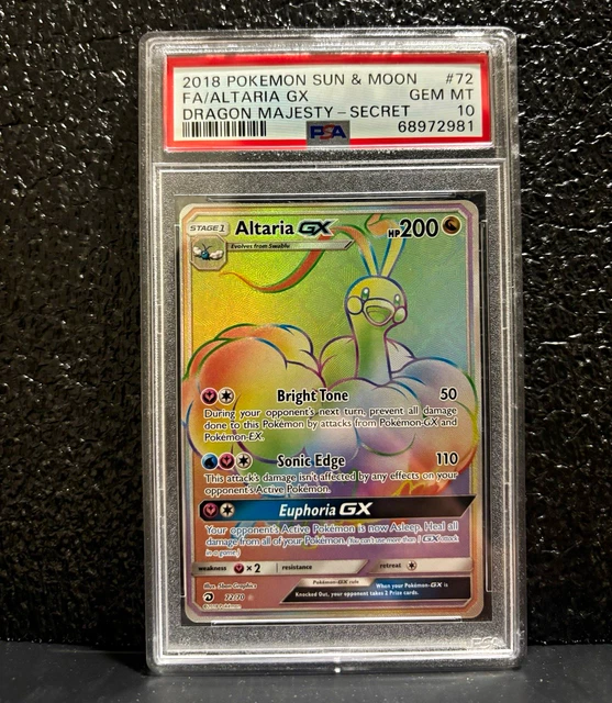 Pokemon Dragon Majesty Altaria GX 72/70 Secret Rare Holo Full Art PSA 10