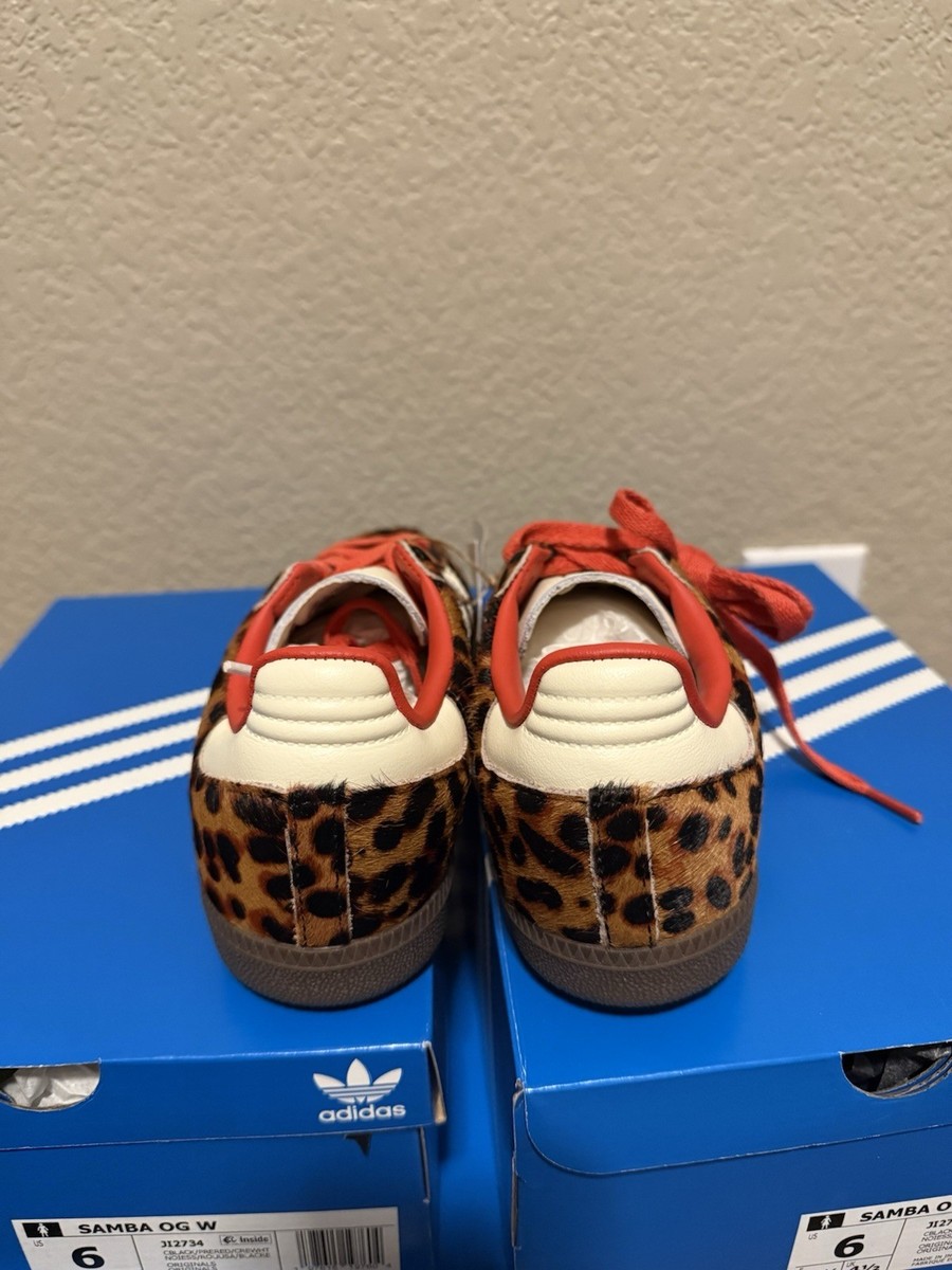 adidas Womens Samba OG Preloved Red Leopard Cheetah JI2734