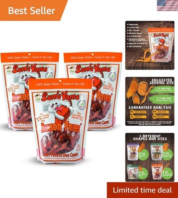 Sams Yams Sweet Potato Dog Treats -  Dental Chews for Small Dogs, 3 Pack