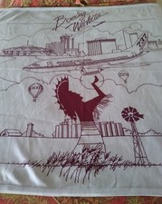 VINTAGE Boeing Wichita blanket throw euc 737 airplane memorabilia gray maroon