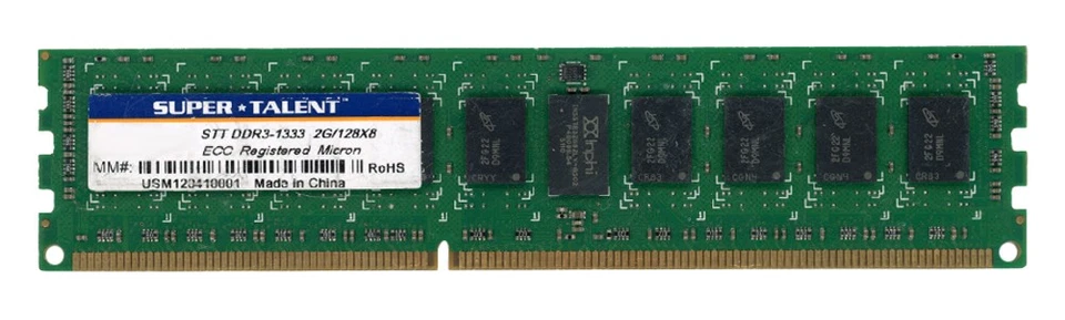 Server Memory Super Talent 2GB DDR3 2Rx8 1333MHz PC3-10600R Reg ECC - Image 2 of 2