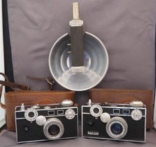 2 Argus C-3 Bricks 35mm film Rangefinder Cameras Many Differences 8 photos