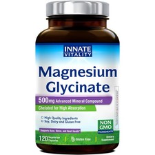 Innate Vitality Magnesium Glycinate 500mg | 70mg Elemental Mg | High Absorption