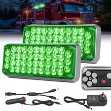 2PCS 42LED Green Wireless Magnetic Strobe Lights Portable Warning Hazard