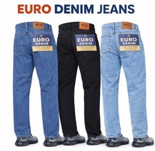 MENS DENIM JEANS WAIST 34 32 36 STRAIGHT LEG REGULAR FIT PLAIN PANTS
