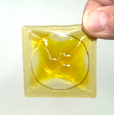 2" pinchback glass jewel for stained glass - light amber
