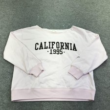 Aeropostale Sweatshirt Teens Small Pink California 1995 Graphic Fleece Pullover