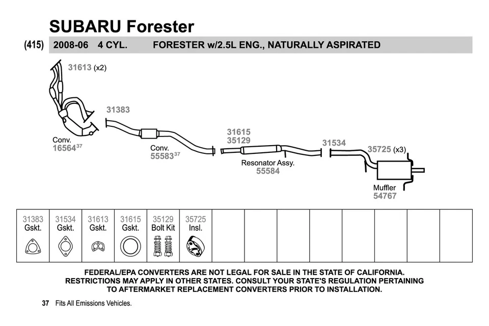 For Subaru Impreza 06-07 Walker 55584 Aluminized Steel Round Resonator Assembly - Image 3 of 4